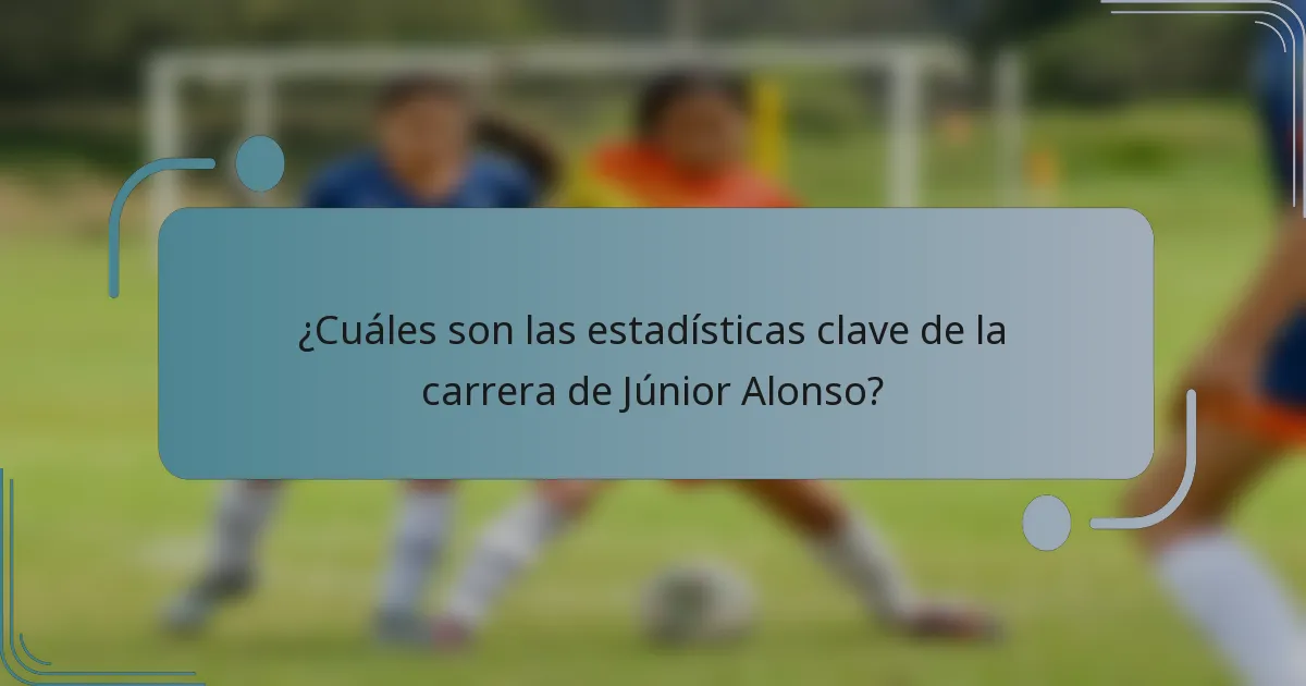 ¿Cuáles son las estadísticas clave de la carrera de Júnior Alonso?