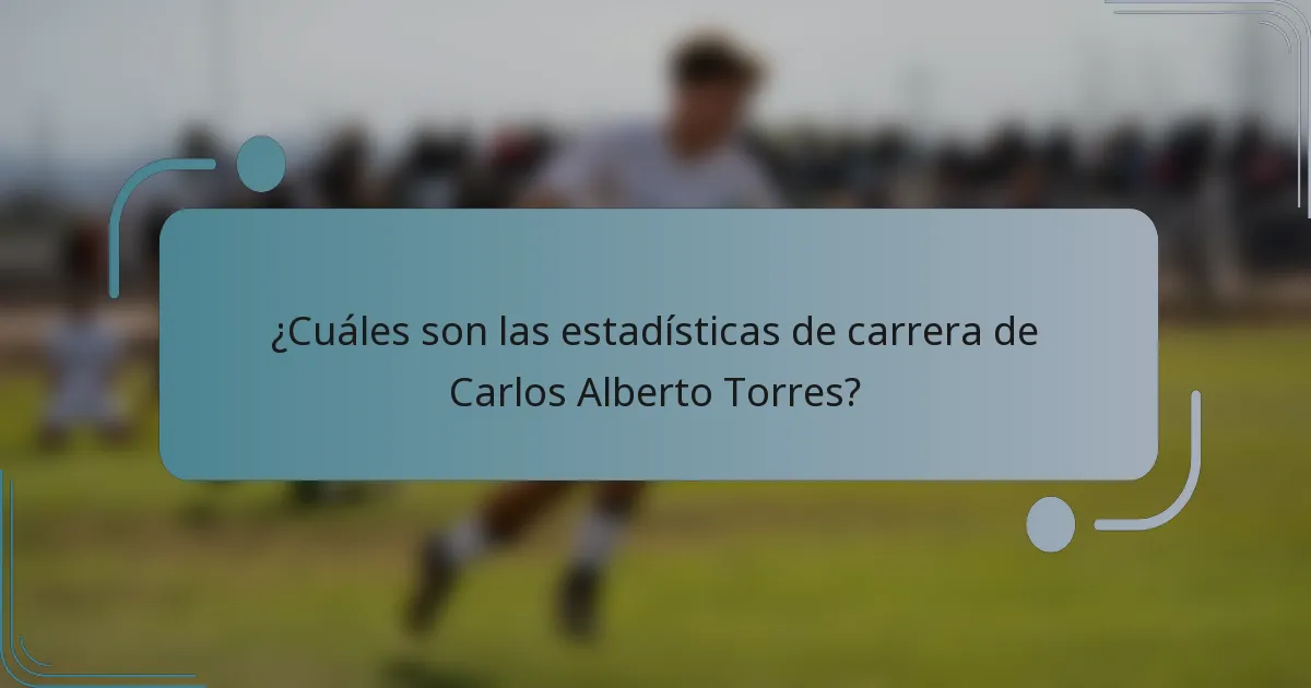 ¿Cuáles son las estadísticas de carrera de Carlos Alberto Torres?