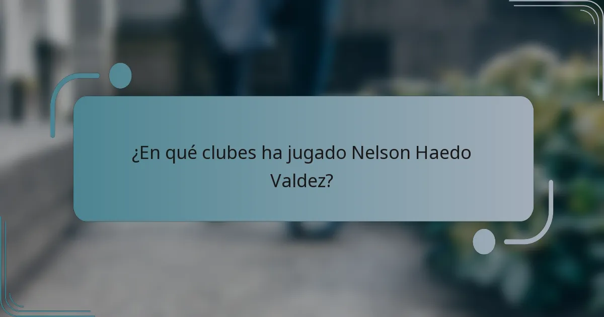 ¿En qué clubes ha jugado Nelson Haedo Valdez?