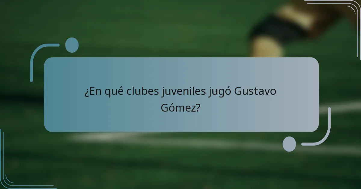 ¿En qué clubes juveniles jugó Gustavo Gómez?