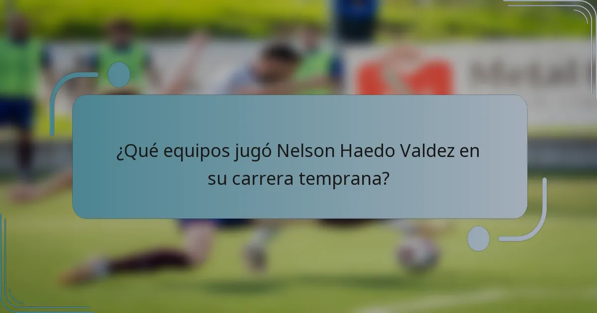¿Qué equipos jugó Nelson Haedo Valdez en su carrera temprana?